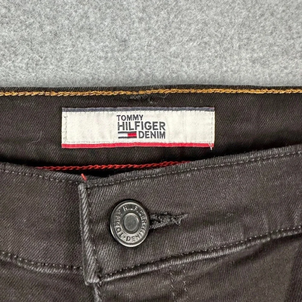 Tommy Hilfiger Mens‎ Black Jeans 40x30 Straight Fit Dark Wash Denim